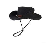 KHIronHive Men’s Foldable Lightweight Polka Dot Wide Brim Sun Hat Breathable Mesh Panel Adjustable Outdoor Cap for Fishing Hiking Camping Summer Activities(Black)