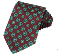 KHIronHive Men's Floral Print Tie 8cm Wide Polyester Necktie Classic Arrow Design Formal Wedding Business Party Accessories for Groomsmen and Professional for occasions(LD54612)