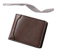 KHIronHive Men's Slim Wallet For Rfid Blocking PU Leather Short Bifold Card Holder With Multiple Slots Decorative Stitching For Daily Travel Use(Brown)