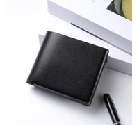 KHIronHive Men's Slim Wallet With For Rfid Blocking, Vintage Oil Wax PU Leather Short Bifold, Compact Card Holder Money Clip For Cash License, Black(Black)