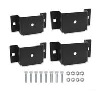 KHIronHive Metal Trailer Stake Pocket Brackets For 2X4 Inch Wood Frames, Flatbed Truck Bed Rail Supports With Mounting Hardware, Heavy Duty Steel Replacement Set, Black, 4 Pack