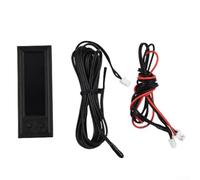 KHIronHive Multifunctional Car Voltmeter And Clock With Dual Temperature Sensors, DC 5-28V Battery Voltage Monitor, Auto Brightness Adjustment, Red Green Blue Options(Green)