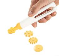KHIronHive Multifunctional PP Dough Rolling Pin And Lace For Cookies Cakes Dumplings, Serrated Edge Sealing Tool For Baking Pastry Decoration, Use Kitchen Gadget For Cooking, Orange And White