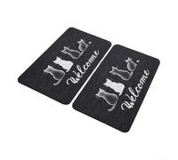 KHIronHive Natural Rubber Cat Mat 40x60cm Anti-Slip | Polypropylene loop mesh, traps dirt mud, keeps home clean, 40x60cm size, 2-pack value