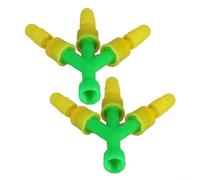 KHIronHive Plastic Adjustable Atomizing Nozzle For Drip Irrigation, 360-Degree High-Pressure Mist Sprayer Parts With Rotating Cap For Garden Agriculture Watering, Yellow, 2 Pack