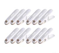 KHIronHive Plastic Clothes Pegs 12 Pack With Soft Rubber Jaws Non Slip No Trace Laundry Clips For Socks Towels Blankets Wide 20Mm Opening Strong Clamping Force Deep Blue Beige(off white)