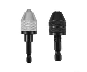 KHIronHive Quick Change Hexagonal Handle Three Jaw Drill Chuck Set 0.3-3.4mm & 0.3-6.5mm Keyless Self Centering for Electric Grinding Tools Metalworking DIY