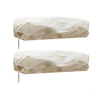 KHIronHive Rectangular Plant Box Frost Protection Cover, Non-Woven Fabric Shield For Balcony And Patio Flower Boxes, Wind Rain Sun Guard With Drawstring, Beige, 2 Pack(100 * 40 * 45CM)