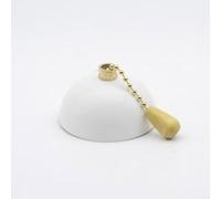 KHIronHive Retro Light Pull Switch for Ceiling Fan and Lamp, Round Zipper Cord Switch with 5cm Chain, 3A 220V-250V Lighting Accessory for Bathroom Bedroom Hallway(White)