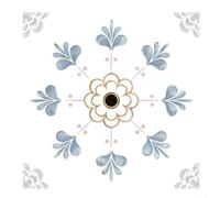 KHIronHive Self-Adhesive Waterproof Floor Tiles 12X12 Inch White Floral Peel And Vinyl Decals For Kitchen Bathroom Entryway DIY Home Improvement Wall Covering 10 Pack(CRY003)