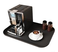 KHIronHive Silicone Coffee Machine Mat with Raised Non Slip Heat Resistant Drip Tray Liner for Kitchen Countertop Clean Anti Grease Pad for Fridge or Pet Feeding Black Gray(black)
