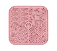 KHIronHive Silicone Pet Licking Mat With Suction Cups Slow Feeder Pad For Dogs And Cats Dishwasher Safe Anti-Slip Treat Dispenser (pink)
