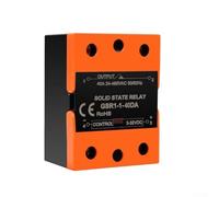KHIronHive Single Phase Solid State Relay GSR1 10-100A DC Control AC Load for ZERO Cross Switching Flame Retardant Housing for Industrial Motor Automation Heating Systems Black Orange(GSR1-1-40DA)