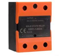 KHIronHive Single Phase Solid State Relay GSR1 10-100A DC Control AC Load for ZERO Cross Switching Flame Retardant Housing for Industrial Motor Automation Heating Systems Black Orange(GSR1-1-80DA)