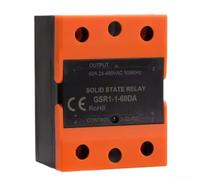 KHIronHive Single Phase Solid State Relay GSR1 10-100A DC Control AC Load for ZERO Cross Switching Flame Retardant Housing for Industrial Motor Automation Heating Systems Black Orange(GSR1-1-60DA)
