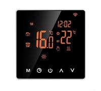 KHIronHive Smart Programmable Thermostat For Underfloor Heating LCD Touch Screen APP And Voice Control Weekly Timer Child Lock Flame Retardant Black 110-230V 3A 5-95°C 86X86x40mm
