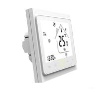 KHIronHive Smart WiFi Floor Heating Thermostat For Water Underfloor Systems, For TUYA App Remote Control With Indoor Outdoor Temp Humidity Monitor, 2.5D Touch Screen, 86X86mm(electricity)