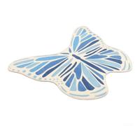 KHIronHive Soft Butterfly Floor Mat 20cm Machine Washable(Blue bird Blue E) | Vibrant butterfly pattern, 20x20x20cm size, non-slip dots, soft warm texture, kids bedroom decor