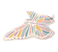 KHIronHive Soft Butterfly Floor Mat 20cm Machine Washable(Pink Butterfly B) | Vibrant butterfly pattern, 20x20x20cm size, non-slip dots, soft warm texture, kids bedroom decor