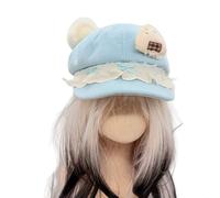 KHIronHive Soft Fuzzy Earflap Hat with Curved Brim Pink | Charming plush bear ears, classic baseball silhouette, playful unique look, soft fuzzy texture