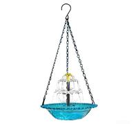 KHIronHive Solar Powered Floating Bird Bath With Fountain, Hanging Garden Water Feature For Birds To Drink And Bathe, Outdoor Yard Wildlife Decor In Vibrant Colors(Blue)