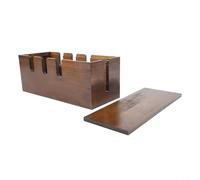 KHIronHive Solid Wood Cable Management Storage Box For Organizing Wires, Set-Top Boxes And Accessories, Wooden Hub With Open Access Design For Home Or Office Décor(Dark brown)