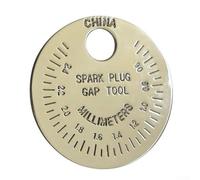 KHIronHive Spark Gap Gauge Measuring Tool, 0.06-0.24cm Range, Coin-Shaped Stainless Steel Spark Feeler For Car Repair, Portable One-Hand Operation, Silver Gold Rose Gold(Silver)