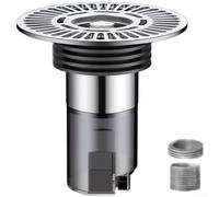 KHIronHive Stainless Steel Floor Drain Core Multi-Layer Silicone Seal 304 Metal Extended Deep Water Trap For Bathroom Kitchen Shower Large Mesh Filters Hair Blocks Debris Silver (Silver - 7.5)