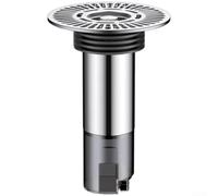 KHIronHive Stainless Steel Floor Drain Core Multi-Layer Silicone Seal 304 Metal Extended Deep Water Trap For Bathroom Kitchen Shower Large Mesh Filters Hair Blocks Debris Silver (Silver-11)