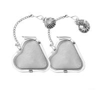 KHIronHive Stainless Steel Heart-Shaped Tea Infuser Set: 2 Reusable Filters with 4 Decorative Designs for Loose Leaf Brewing, Clean Dishwasher Safe Strainer for Office(D)