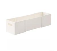 KHIronHive Telescopic Drawer Organizer Storage Box, Adjustable 27.5-50cm Kitchen Desktop Container For Snacks, Utensils, Office Supplies, White HIPS Plastic With Side Handles(Small Trumpet)