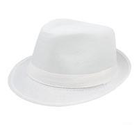 KHIronHive Unisex Retro For Jazz Panama Hat Wide Brim Bell Shape UV Protection Breathable Polyester Sun Hat One Size Fits All For Summer Beach Fishing Outdoor Travel(White)