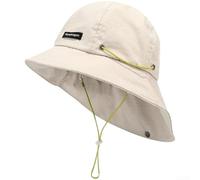 KHIronHive Unisex UPF 50+ Sun Protection Bucket Hat Wide Brim Breathable Polyester Outdoor Cap with Adjustable Drawstring for Camping Hiking Fishing Summer Casual(Beige)