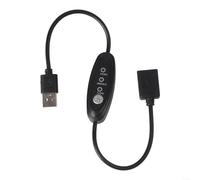 KHIronHive USB 3-Speed Control Cable Adjustable Switch Power Cord Pure Copper Core Plug-and-Play 30Cm Black Extension Line Male To Female