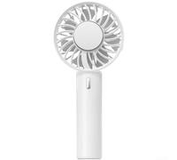 KHIronHive USB Rechargeable Handheld Fan With Hook, 2000MAh Portable For Mini Fan, 3-Speed Ultra-Quiet Brushless Motor, 7-Blade Turbo Airflow For Office Study Travel, White Black Pink(White)