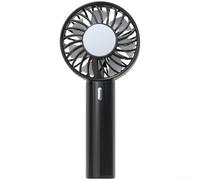 KHIronHive USB Rechargeable Handheld Fan With Hook, 2000MAh Portable For Mini Fan, 3-Speed Ultra-Quiet Brushless Motor, 7-Blade Turbo Airflow For Office Study Travel, White Black Pink(Black)