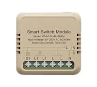 KHIronHive WiFi For Smart Light Switch Module For Tuya 16A 1 Gang Power Monitoring Overload Protection Neutral Wire Required PC Material Brown 4X4cm Home Automation Remote Control Wireless Firmware