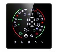 KHIronHive WiFi Smart LCD Thermostat For Tuya, Programmable Floor Heating & Gas Boiler Controller With Touch Screen, Child Lock, Weather Display, For Alexa, AC 90-240V, Black(16A)