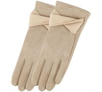 KHIronHive Women Suede Gloves Warm Fleece Lined Women Suede Gloves Warm | Conductive fingertips, precise phone use, soft suede shell, wind resistant, -2C to 17C warmth