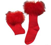 KHIronHive Women's Mid-Calf Socks with Feather Lace for ruffle Trim | Breathable Cotton Blend for crew Socks for Casual Boots Retro Sweet Style Hosiery in Multiple Colors