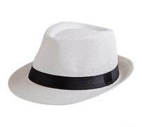 KHIronHive Women's Panama Straw Hat Rolled Brim Sun Protection Summer Beach Foldable Breezy Lightweight Papyrus Weaving Adjustable Fit One Size For Spring Autumn Outings(White)