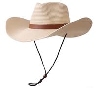 KHIronHive Women's Wide Brim Straw Hat For Sun Protection, Breathable Natural Papyrus Beach Sun Hat With 12Cm Brim, Adjustable One Size Fit For Summer Outdoor Travel And Vacation(Beige)