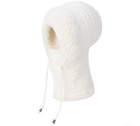 KHIronHive Women's Winter Knitted Balaclava Hat with Neck Warmer | Thermal Fleece Lined Windproof for beanie and Scarf All-in-One Pullover Headwear for Cold Weather Cycling Skiing
