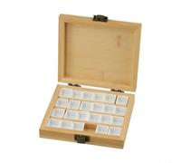 KHIronHive Wooden Paint For PALETTE With 24 Grid Slots, Handmade Empty Box For Artists, Sturdy Portable Painting Tool For Studio And Outdoor Use(flip side buckle style)