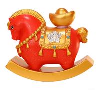 KHIronHiveChinese New Year Resin Horse Statue With Rotating Design For Lucky Fortune And Prosperity, Desktop Ornament For Home Office Car Dashboard Decorative Display(A)