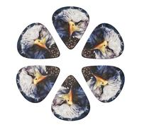 KHiry 6 Pack Guitar Picks Plectrums with Organizer Storage Box American Flag with Eagle Bass Picks for Electric Ukulele Picks for Acoustic Guitars 0.46mm