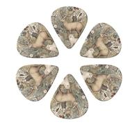 KHiry 6 Pack Guitar Picks Plectrums with Organizer Storage Box Animal bear deer Bass Picks for Electric Ukulele Picks for Acoustic Guitars 0.96mm