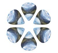 KHiry 6 Pack Guitar Picks Plectrums with Organizer Storage Box Beautiful Mountains Bass Picks for Electric Ukulele Picks for Acoustic Guitars 0.96mm