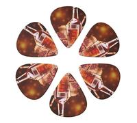 KHiry 6 Pack Guitar Picks Plectrums with Organizer Storage Box Beverage Restaurant Bass Picks for Electric Ukulele Picks for Acoustic Guitars 0.71mm