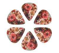 KHiry 6 Pack Guitar Picks Plectrums with Organizer Storage Box Bouquet of flowers Bass Picks for Electric Ukulele Picks for Acoustic Guitars 0.71mm